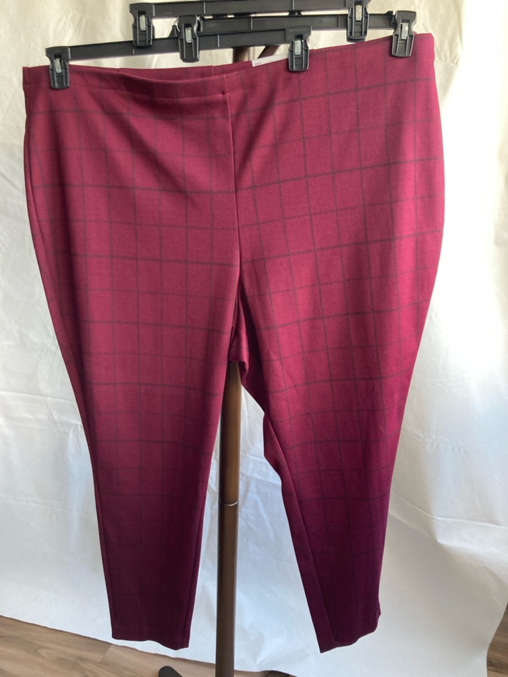 Croft & barrow ankle pant windowpane plaid pull on pant 4X